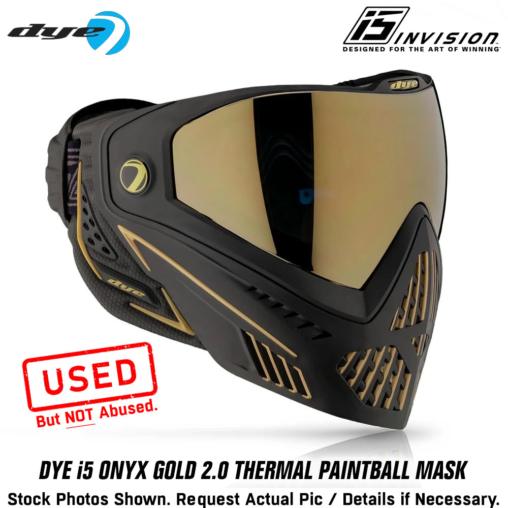 CLEARANCE Dye i5 Paintball Goggles - Onyx Gold 2.0 - Black / Gold | USED But NOT Abused