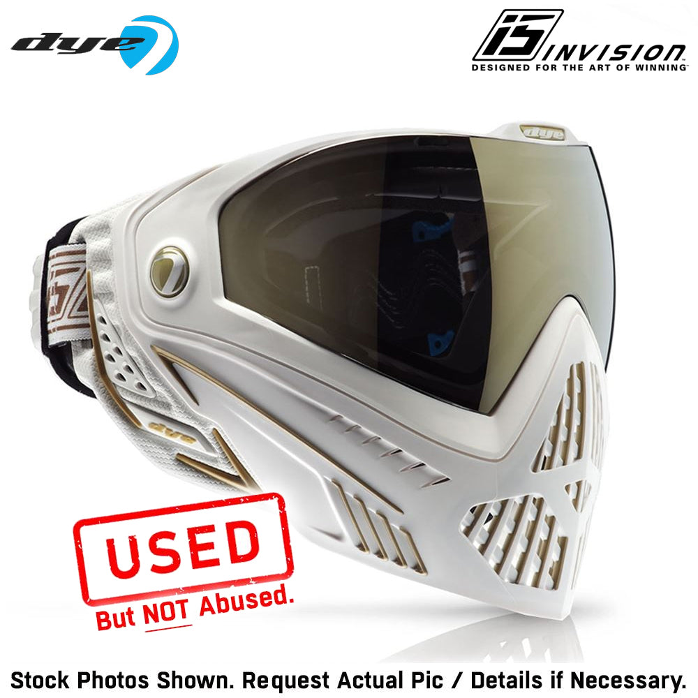CLEARANCE Dye i5 Thermal Anti-Fog Paintball Mask Goggles - White / Gold | Used But NOT