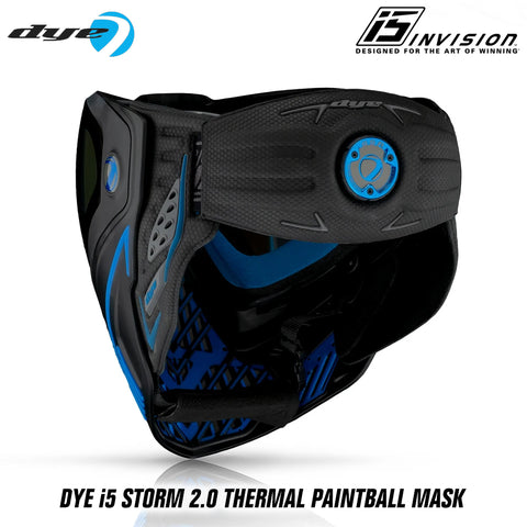 CLEARANCE Dye i5 Paintball Goggles - Storm 2.0 - Black / Blue - Used