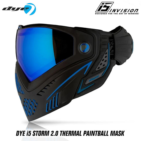 CLEARANCE Dye i5 Paintball Goggles - Storm 2.0 - Black / Blue - Used