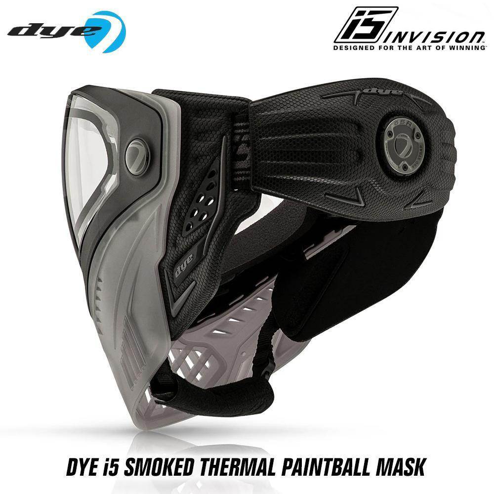 Dye I5 Thermal Paintball Mask Goggles with GSR Pro Strap - SMOKED Smoke / Black - PaintballDeals.com
