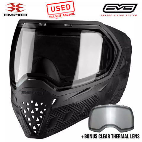 CLEARANCE Empire EVS Thermal Paintball Mask Goggles + BONUS CLEAR THERMAL LENS - Black