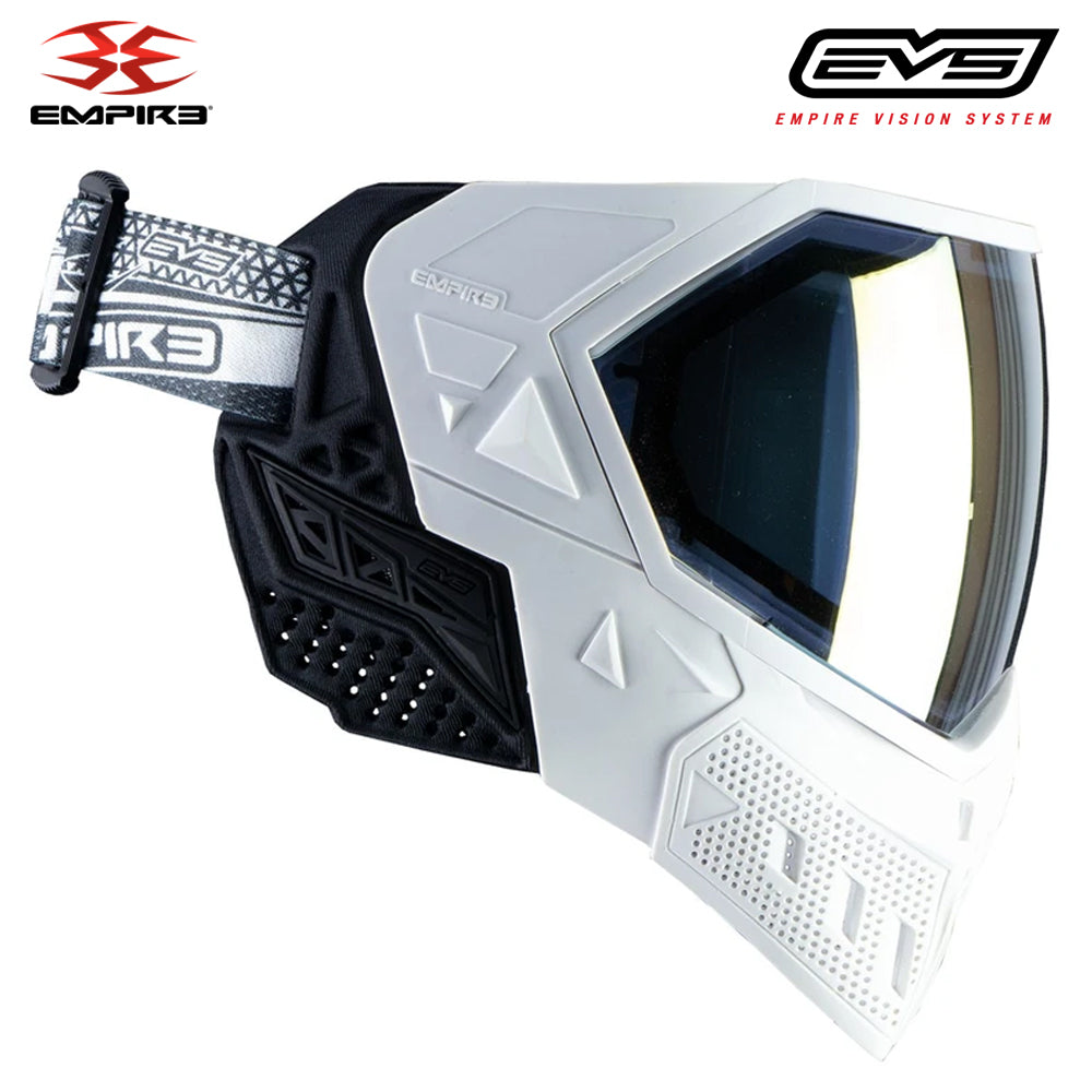 CLEARANCE Empire EVS Thermal Paintball Mask Goggles + BONUS CLEAR THERMAL LENS - White/White Gold