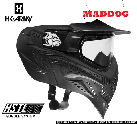 Maddog HK Army HSTL Goggle Paintball Airsoft Mask with Anti Fog Thermal Lens - Black w/ Clear Lens