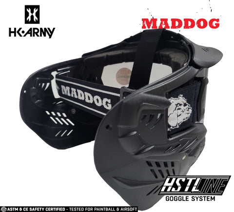 Maddog HK Army HSTL Goggle Paintball Airsoft Mask with Anti Fog Thermal Lens - Black w/ Gold Lens