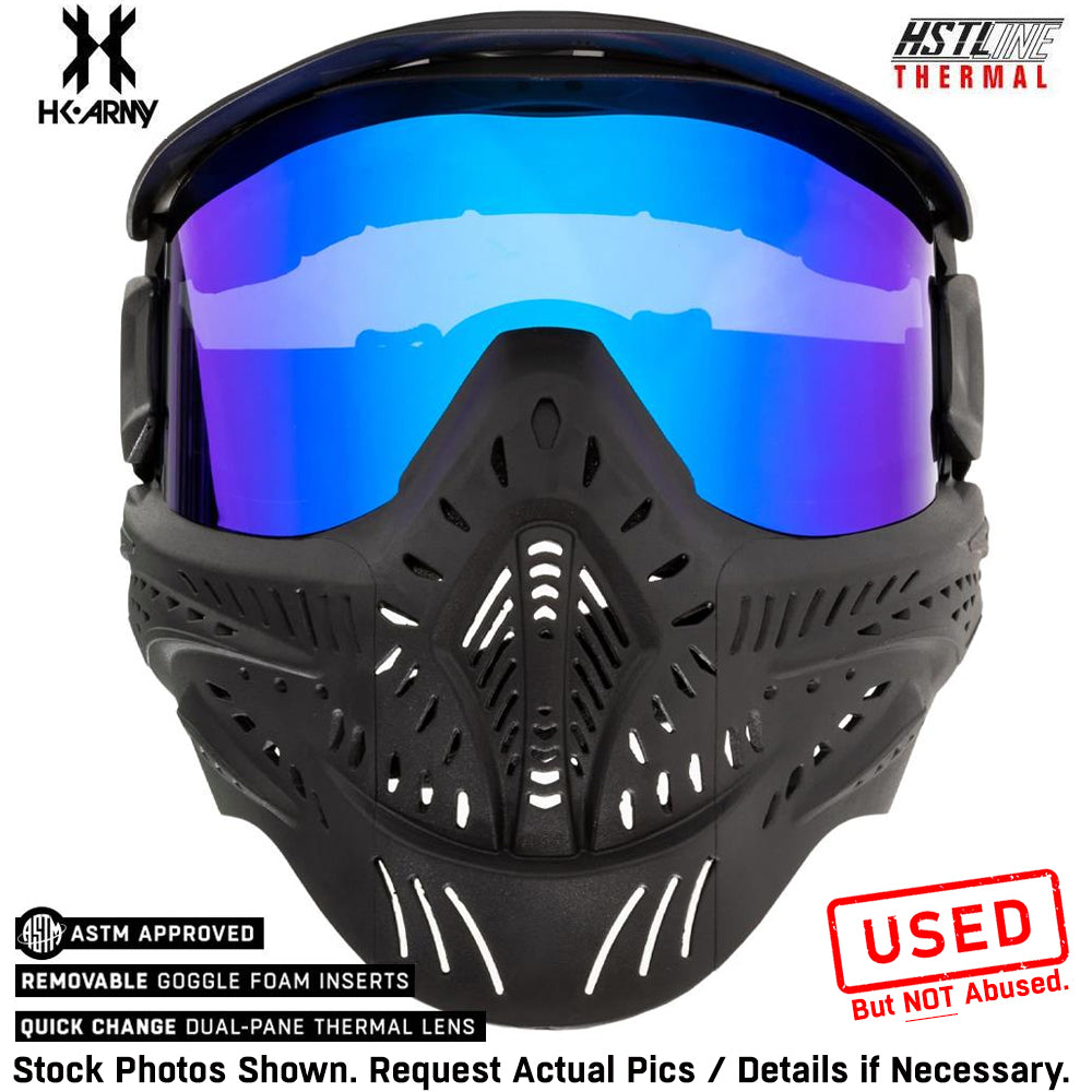 CLEARANCE HK Army HSTL Goggle Paintball Airsoft Mask with Anti Fog Thermal Lens - Black w/ Ice Lens | Used But NOT Abused