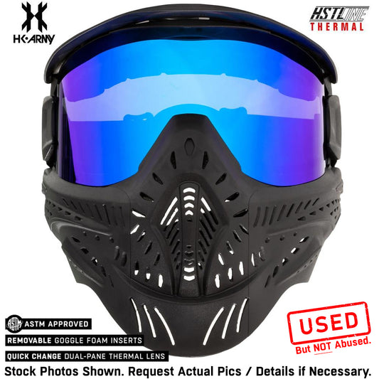 CLEARANCE HK Army HSTL Goggle Paintball Airsoft Mask with Anti Fog Thermal Lens - Black w/ Ice Lens