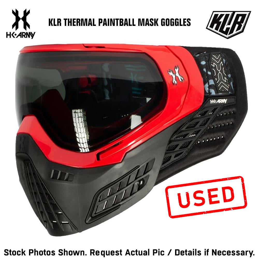 CLEARANCE HK Army KLR Thermal Anti-Fog Paintball Mask Goggle - Blackout Red - Smoke Lens - USED