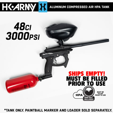 USED BLOWOUT CLEARANCE HK Army 48/3000 Aluminum Compressed Air HPA Paintball Tank - Red - 2021 Hydro Date
