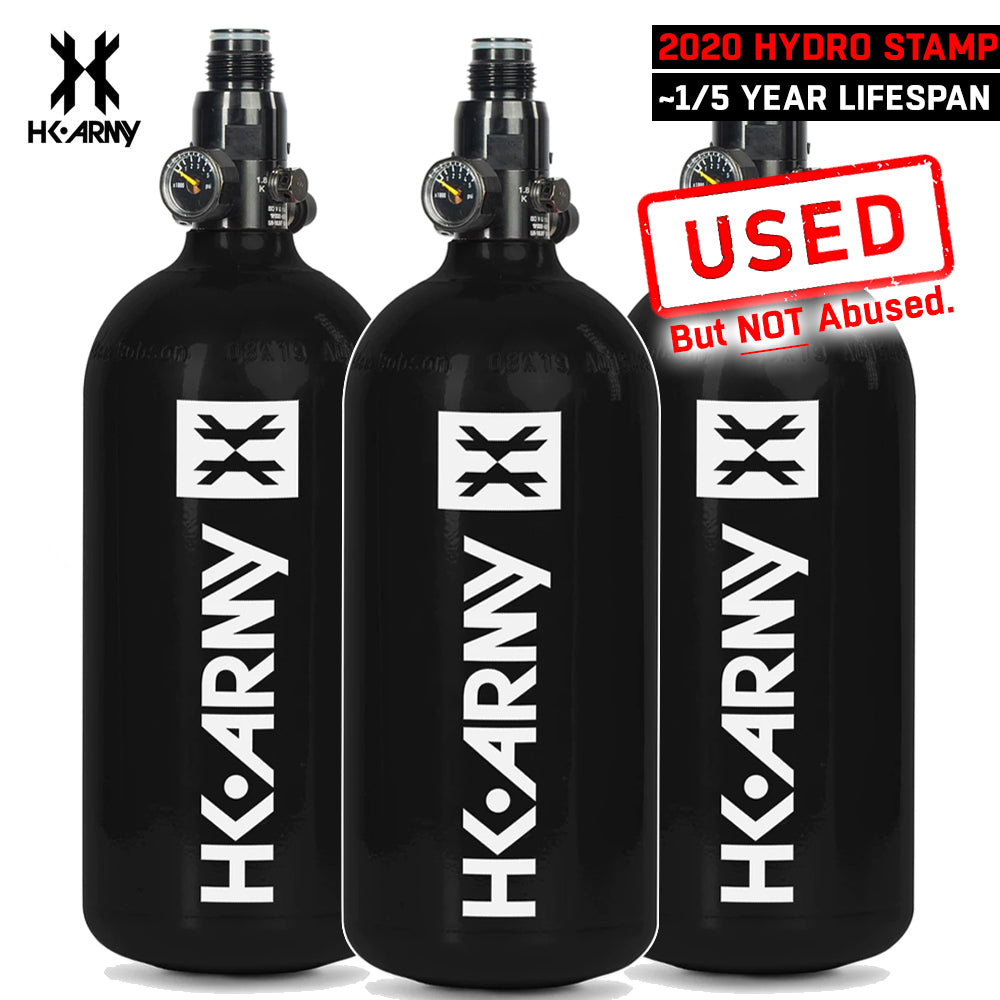 USED BLOWOUT CLEARANCE HK Army 48/3000 Aluminum Compressed Air HPA Paintball Tank - Black - 2020 Hydro Date