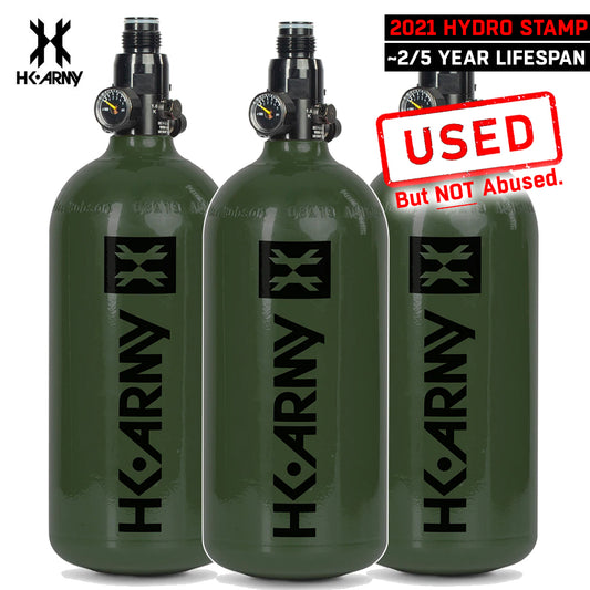 USED BLOWOUT CLEARANCE HK Army 48/3000 Aluminum Compressed Air HPA Paintball Tank - Olive - 2021 Hydro Date