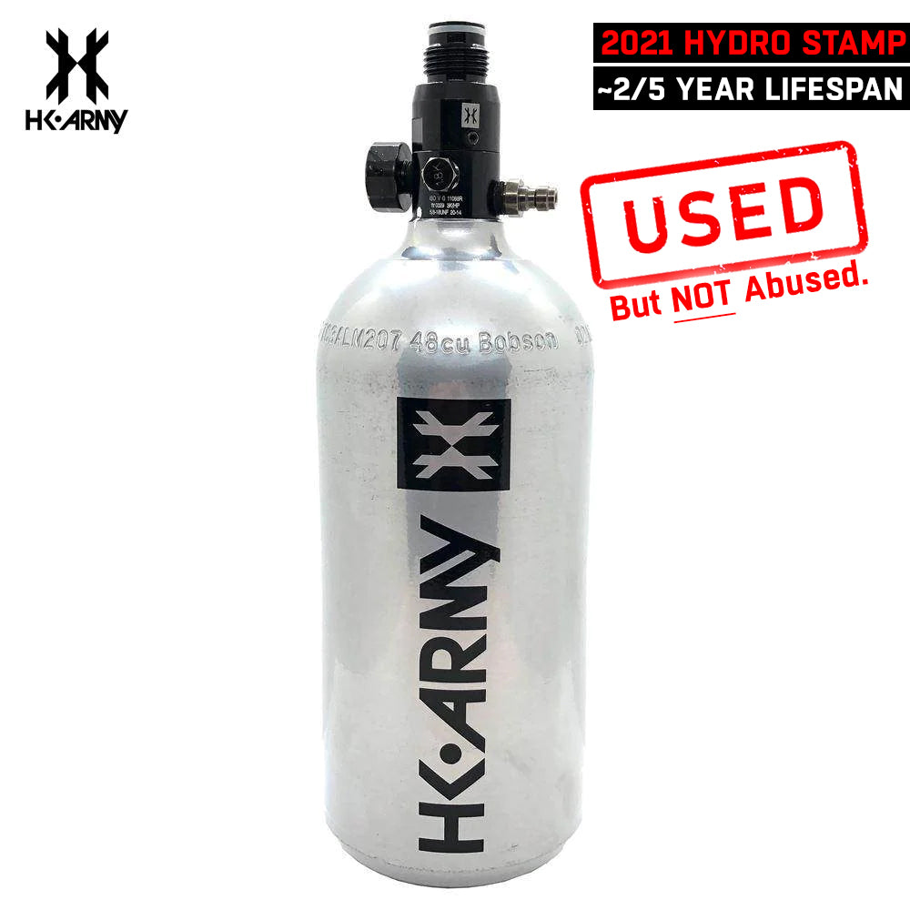 USED BLOWOUT CLEARANCE HK Army 48/3000 Aluminum Compressed Air HPA Paintball Tank - Aluminum - 2021 Hydro Date