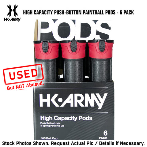 CLEARANCE HK Army High Capacity Push Button Paintball Pods - 6 Pack | OPEN BOX / DAMAGED PACKAGING