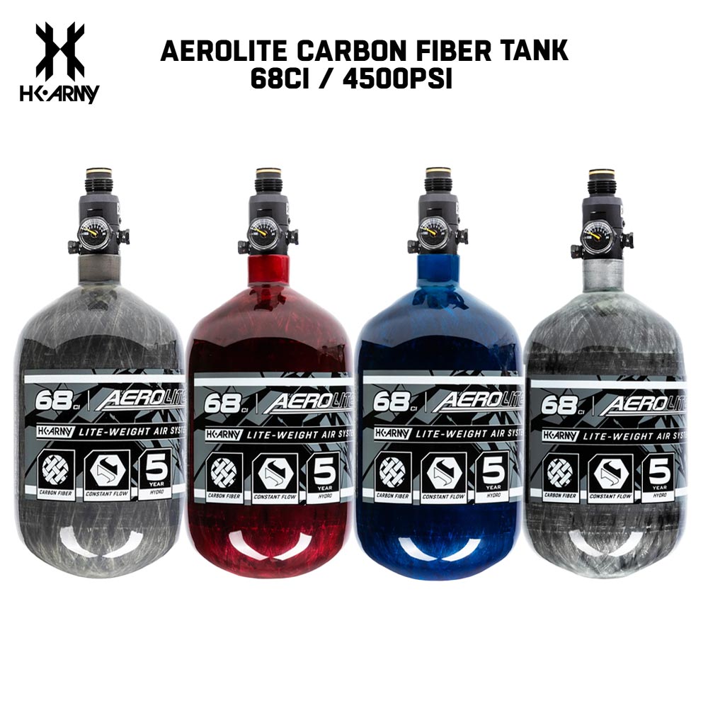 Carbon Fiber 68ci 4500psi Paintball Tanks - HPA Bottles - Covers