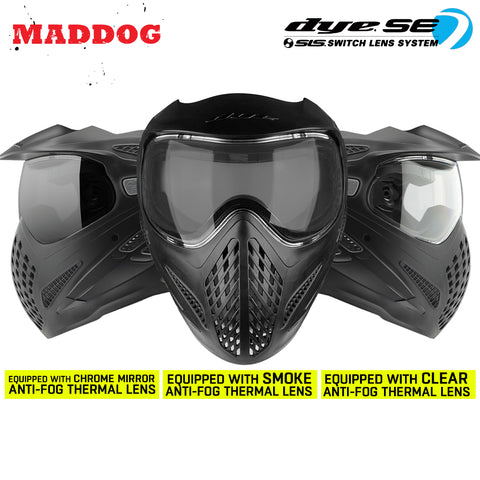 Maddog Dye SE Special Edition Thermal Anti-Fog Paintball Mask Goggle | Smoke - Clear - Mirror