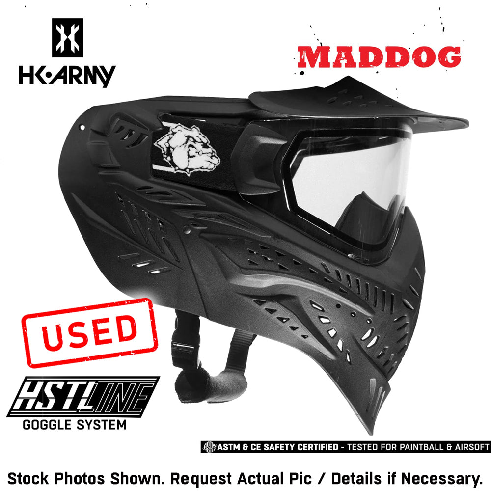 CLEARANCE Maddog HK Army HSTL Goggle Paintball Airsoft Mask with Anti Fog Thermal Lens | CLEAR SMOKE FIRE ICE GOLD CHROME | USED