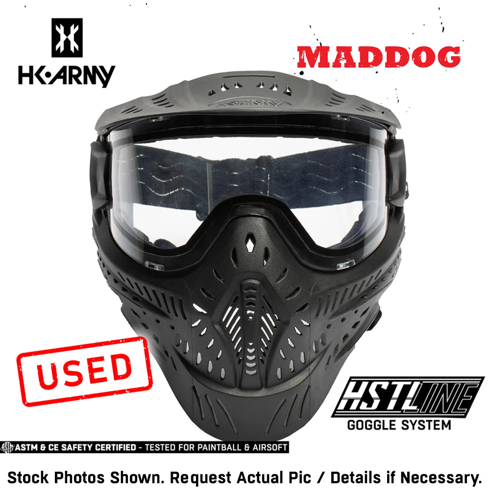 CLEARANCE Maddog HK Army HSTL Goggle Paintball Airsoft Mask with Anti Fog Thermal Lens | CLEAR SMOKE FIRE ICE GOLD CHROME | USED