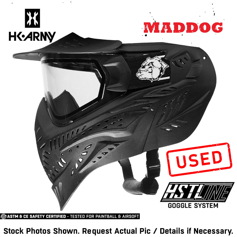CLEARANCE Maddog HK Army HSTL Goggle Paintball Airsoft Mask with Anti Fog Thermal Lens | CLEAR SMOKE FIRE ICE GOLD CHROME | USED
