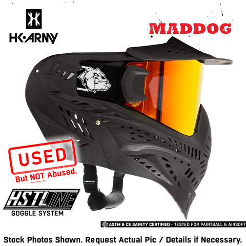 CLEARANCE Maddog HK Army HSTL Goggle Paintball Airsoft Mask with Anti Fog Thermal Lens | CLEAR SMOKE FIRE ICE GOLD CHROME | USED But NOT Abused