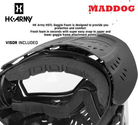 Maddog HK Army HSTL Goggle Paintball Airsoft Mask with Anti Fog Thermal Lens - Black w/ Clear Lens