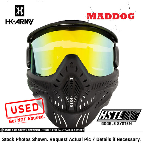 CLEARANCE Maddog HK Army HSTL Goggle Paintball Airsoft Mask with Anti Fog Thermal Lens | CLEAR SMOKE FIRE ICE GOLD CHROME | USED But NOT Abused