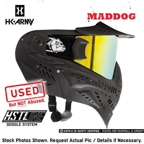 CLEARANCE Maddog HK Army HSTL Goggle Paintball Airsoft Mask with Anti Fog Thermal Lens | CLEAR SMOKE FIRE ICE GOLD CHROME | USED But NOT Abused