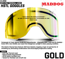 Maddog HK Army HSTL Goggle Paintball Airsoft Mask with Anti Fog Thermal Lens - Black w/ Gold Lens