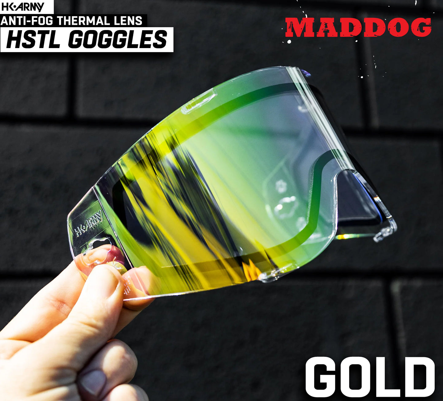 CLEARANCE Maddog HK Army HSTL Goggle Paintball Airsoft Mask with Anti Fog Thermal Lens | CLEAR SMOKE FIRE ICE GOLD CHROME | USED