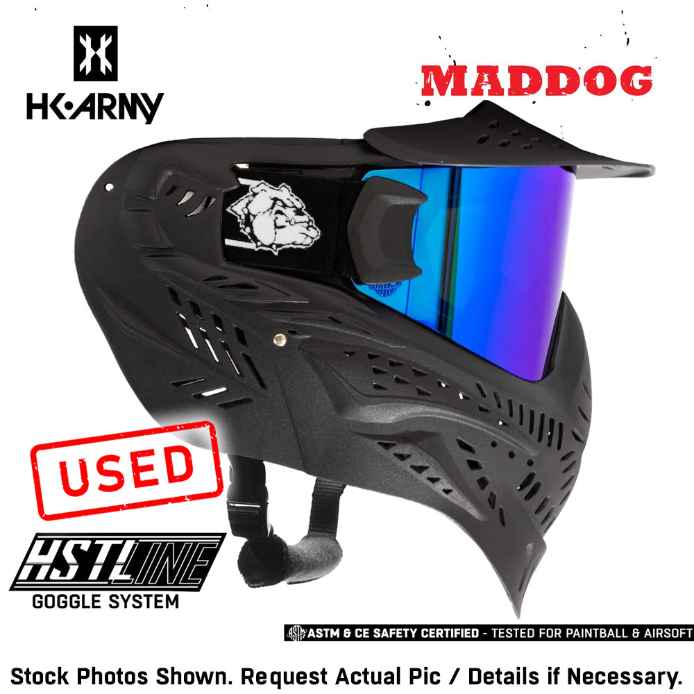 CLEARANCE Maddog HK Army HSTL Goggle Paintball Airsoft Mask with Anti Fog Thermal Lens | CLEAR SMOKE FIRE ICE GOLD CHROME | USED