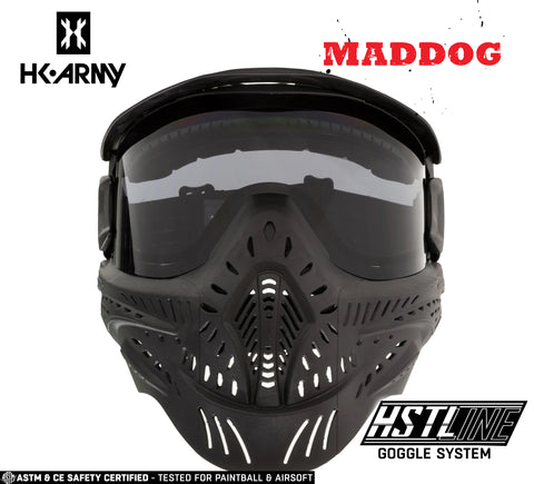 Maddog HK Army HSTL Goggle Paintball Airsoft Mask with Anti Fog Thermal Lens - Black w/ Smoke Lens