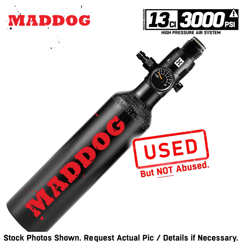 CLEARANCE Maddog 13ci/3000psi Compressed Air Aluminum HPA Paintball Tank with Regulator - 2024 HYDRO | Used But NOT Abused