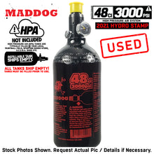 USED BLOWOUT CLEARANCE Maddog 48/3000 Compressed Air Aluminum HPA Paintball Tank with Regulator - 2021 Hydro Date