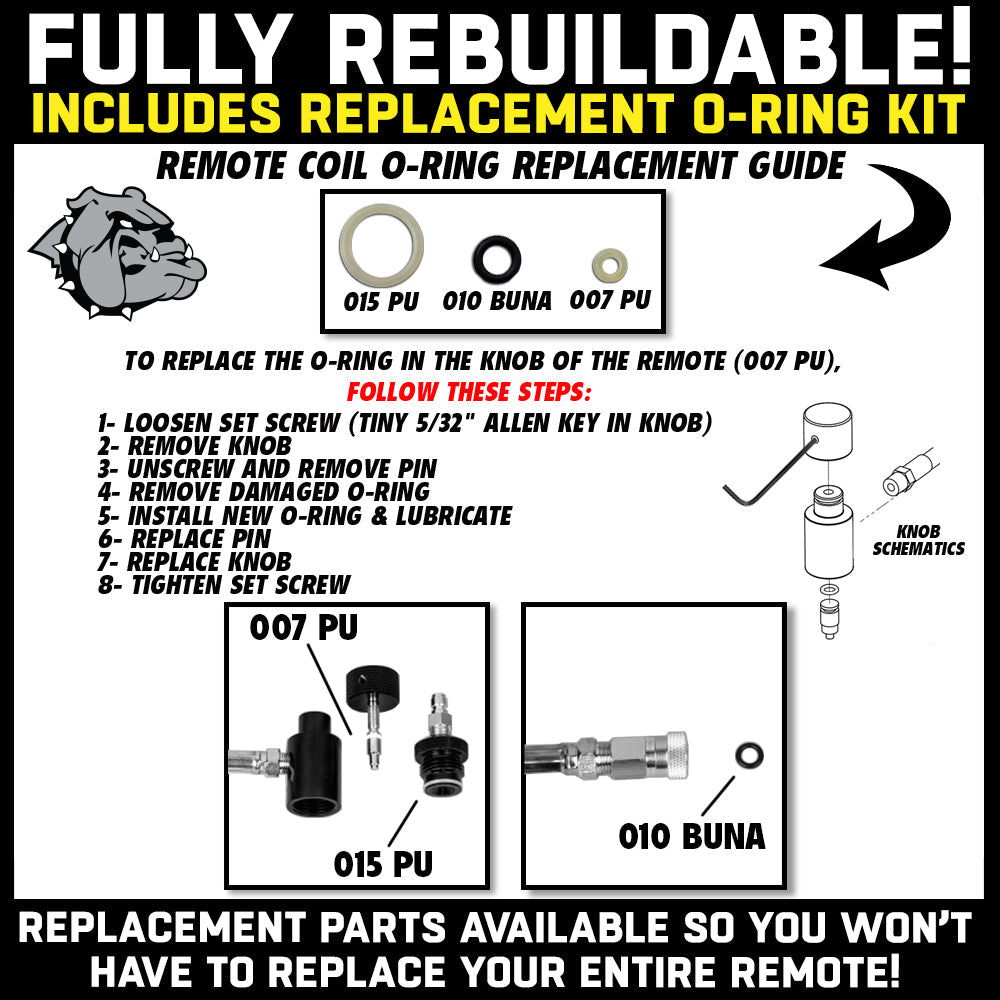 CLEARANCE Maddog Quick Disconnect Paintball Tank Remote Coils - High Pressure Air (HPA) & CO2 | USED But NOT Abused