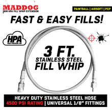 Maddog Paintball Fill Whip Hose Extension - Stainless Steel