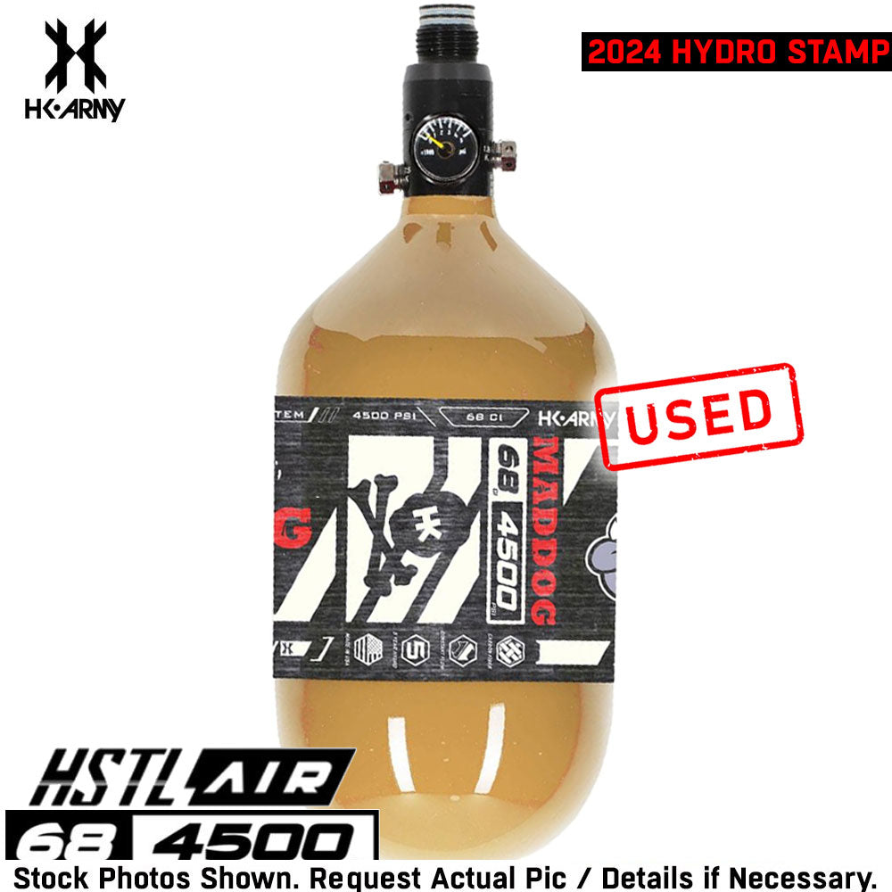 CLEARANCE USED Maddog HK Army HSTL 68/4500 Carbon Fiber HPA Compressed Air Paintball Tank Bottle System - Standard Reg | 2024 Hydro