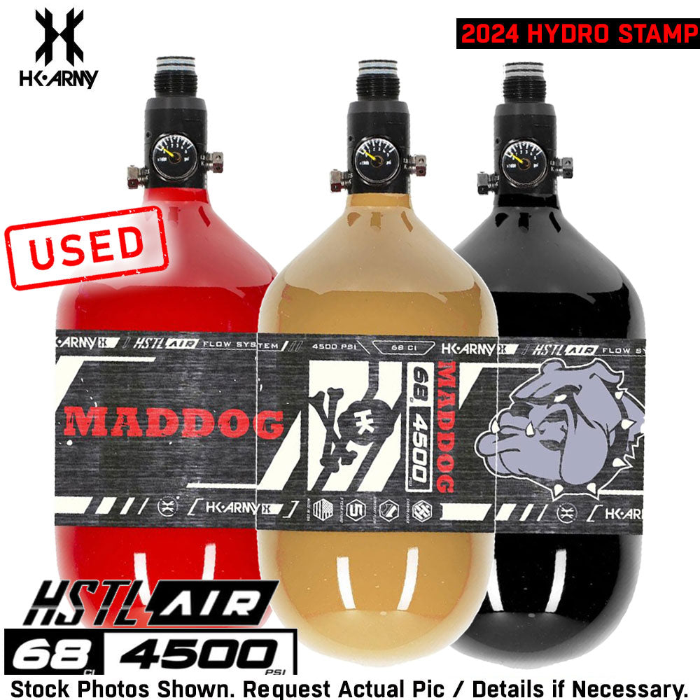 CLEARANCE USED Maddog HK Army HSTL 68/4500 Carbon Fiber HPA Compressed Air Paintball Tank Bottle System - Standard Reg | 2024 Hydro