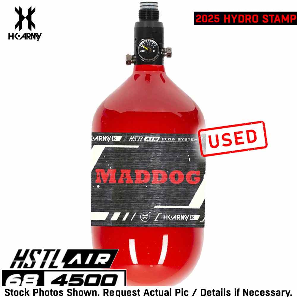 CLEARANCE USED Maddog HK Army HSTL 68/4500 Carbon Fiber HPA Compressed Air Paintball Tank Bottle System - Standard Reg | 2025 Hydro