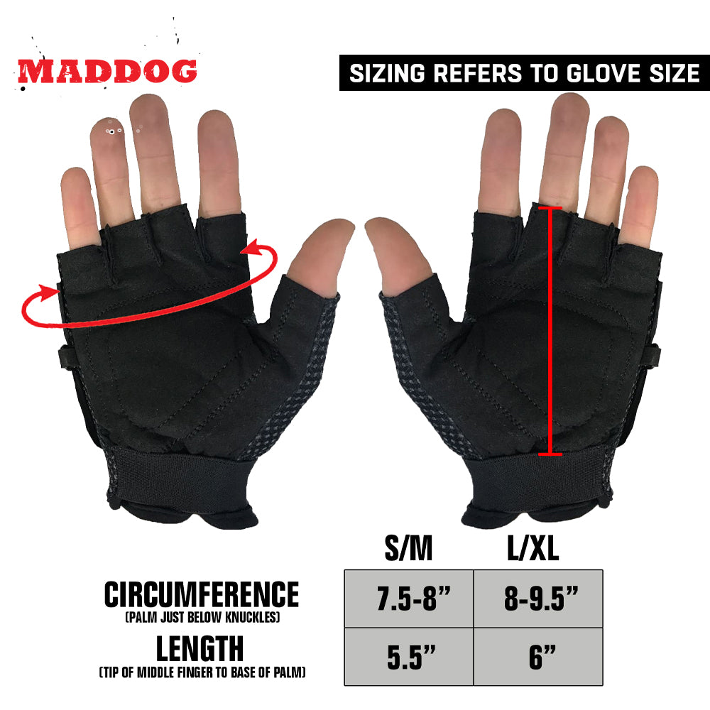 Maddog Paintball Protective Combo - Tactical Half-Finger Gloves, Padded Chest Protector, & Neoprene Neck Protector - Black or Camo