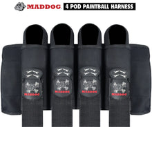 Maddog 4 Pod Vertical Paintball Harness Pod Pack - Black