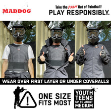 CLEARANCE Maddog Padded Airsoft Paintball Chest Protector, Tactical Half Finger Glove, & Neck Protector Combo Package - Black - Large / X-Large