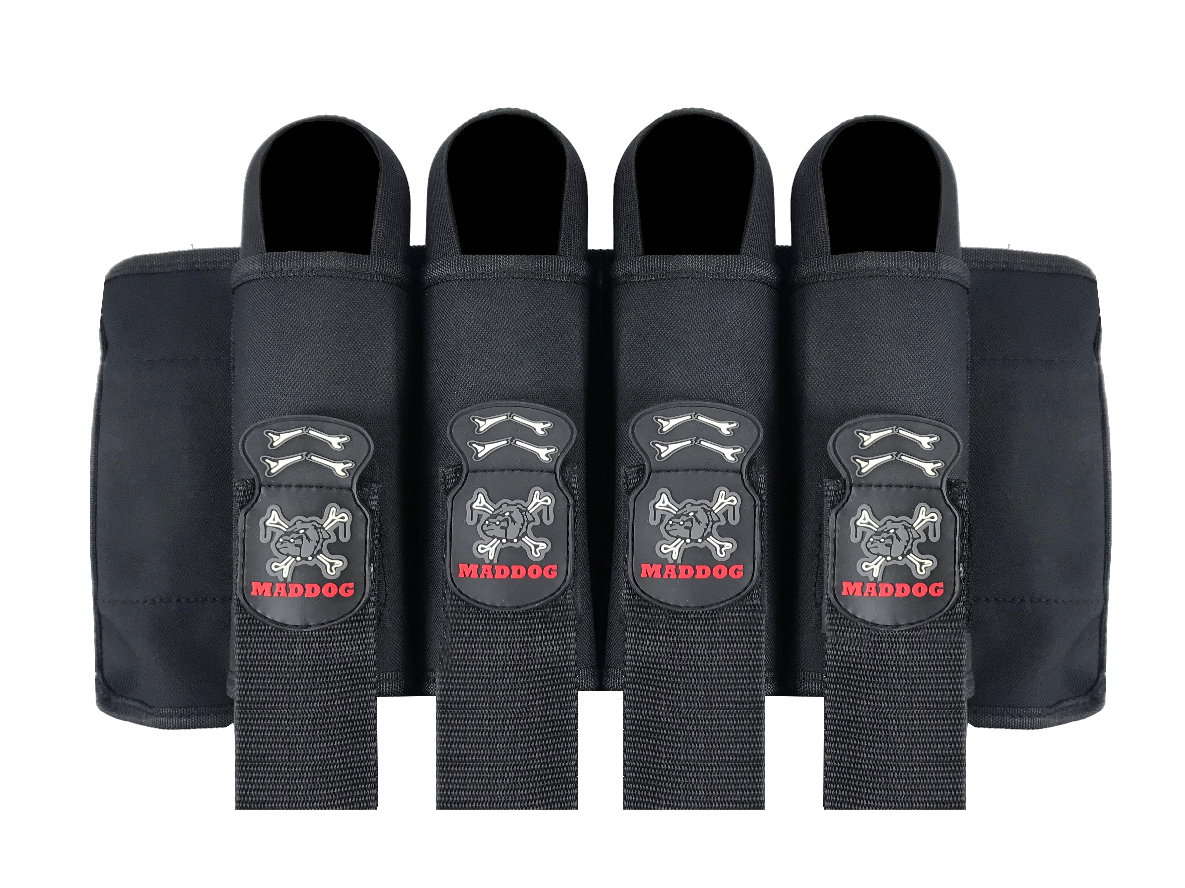 Maddog 4 Pod Vertical Paintball Harness Pod Pack - Black