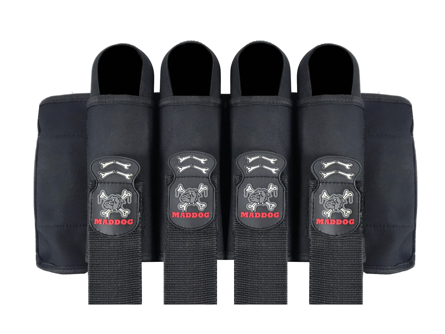 Maddog 4 Pod Vertical Paintball Harness Pod Pack - Black