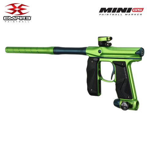 Empire Mini GS Electronic Paintball Gun .68 Caliber - Full Auto - Dust Cadmium Green / Admiral Blue 2-pc Barrel