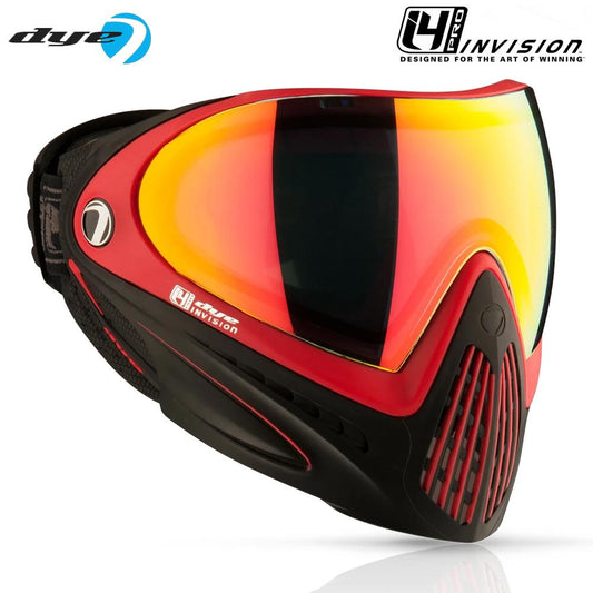 CLEARANCE Dye I4 PRO Thermal Paintball Mask Goggles - Meltdown Black/Red - Used But NOT Abused