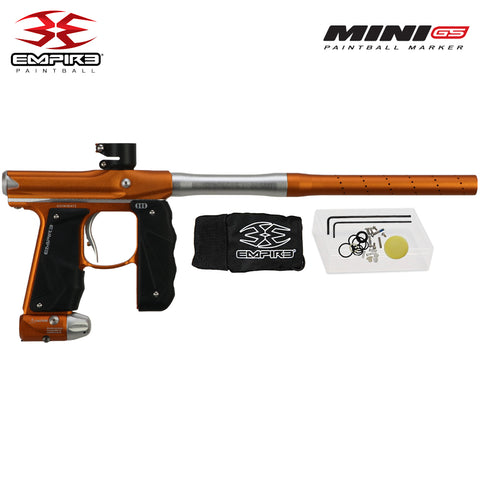 Empire Mini GS Electronic Paintball Gun .68 Caliber - Full Auto - Dust Tangerine / White 2-pc Barrel