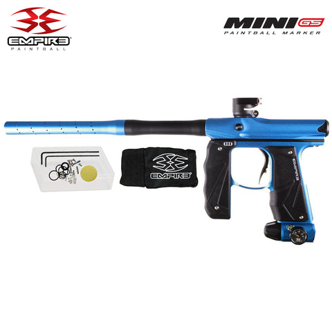 Empire Mini GS Electronic Paintball Gun .68 Caliber - Full Auto - Dust Blue / Black 2-pc Barrel