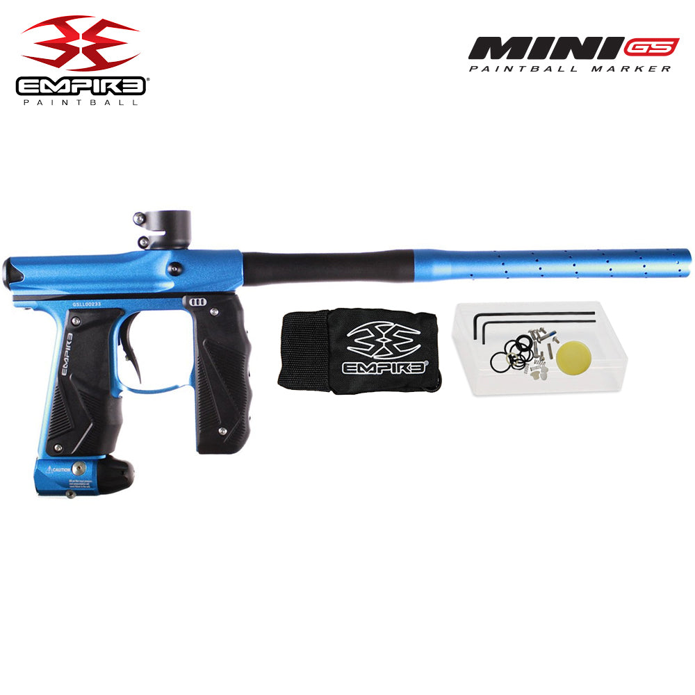 Empire Mini GS Electronic Paintball Gun .68 Caliber - Full Auto - Dust Blue / Black 2-pc Barrel