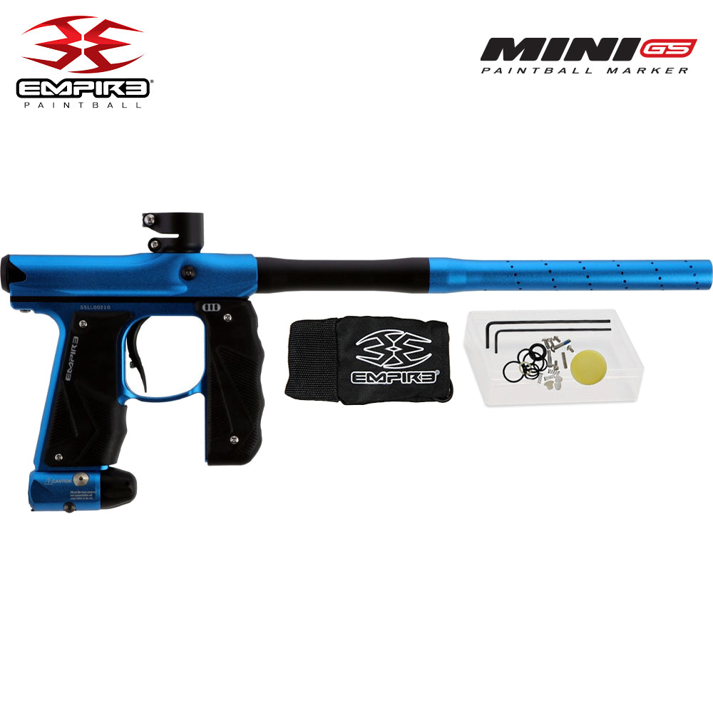 Empire Mini GS Electronic Paintball Gun .68 Caliber - Full Auto - Dust Aqua / Black 2-pc Barrel