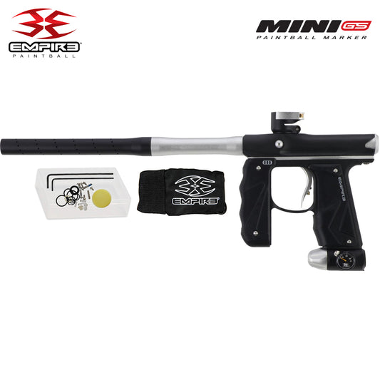 Empire Mini GS Electronic Paintball Gun .68 Caliber - Full Auto - Dust Black / Silver - 2pc Barrel