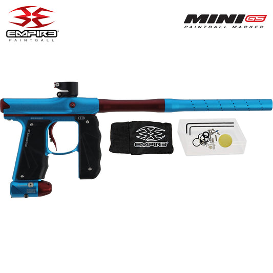 Empire Mini GS Electronic Paintball Gun .68 Caliber - Full Auto - Dust Blue / Red 2-pc Barrel